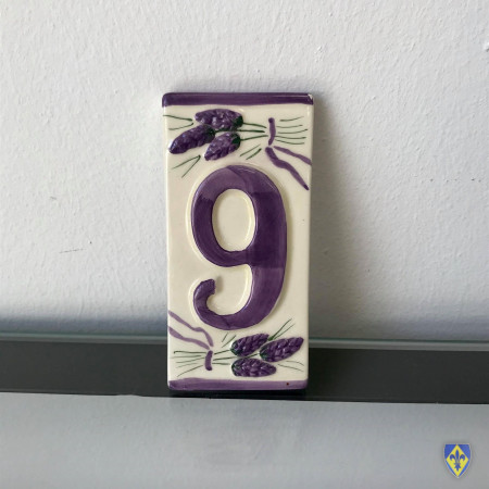 Numéro 9 de Plaque Violette